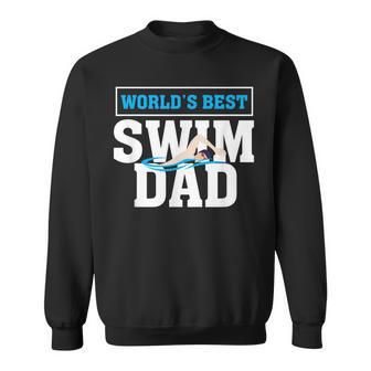 Worlds Best Swim Dad Funny Swimmer Gift Father Sweatshirt | Mazezy