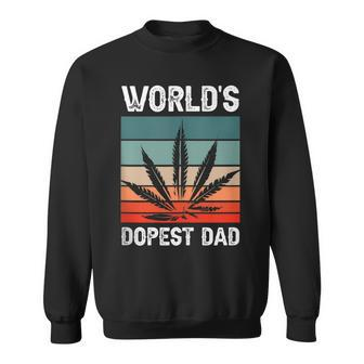 Worlds Dopest Dad Marijuana Cannabis Weed Vintage Sweatshirt - Seseable