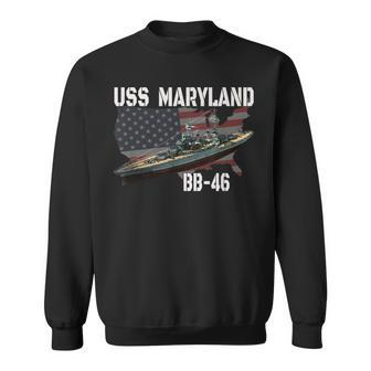 Ww2 American Battleship Uss Maryland Bb-46 Warships Veterans Sweatshirt - Seseable