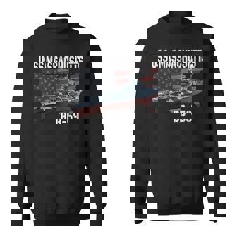 Ww2 American Battleship Uss Massachusetts Bb-59 Warships Sweatshirt - Seseable