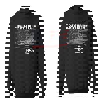 Ww2 American Battleship Uss North Carolina Bb-55 Warships Sweatshirt - Seseable