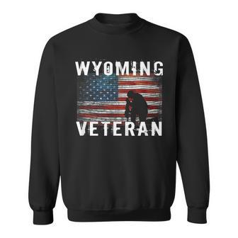 Wyoming Veteran Patriot Military Solider Flag Men Women Sweatshirt Graphic Print Unisex - Seseable