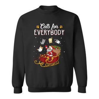 Xmas Cats For Everybody Cat Christmas Ugly Christmas Men Women Sweatshirt Graphic Print Unisex - Seseable