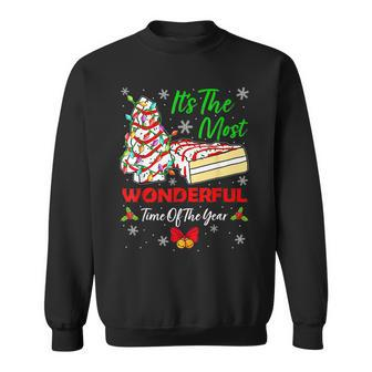 Xmas Holidays Christmas Tree Cake Its Most Wonderful Time Men Women Sweatshirt Graphic Print Unisex - Thegiftio UK