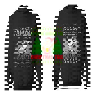 Xmas Santa Floss Around Christmas Tree Gift Ugly Christmas Sweatshirt - Monsterry