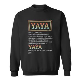 Yaya Gifts Grandma Mothers Day Vintage Yaya Definition Men Women Sweatshirt Graphic Print Unisex - Thegiftio UK