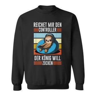 Zocken Reichet Mir Den Controller König Ps5 Konsole Gamer V5 Sweatshirt - Seseable