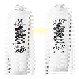 19Th Birthday Decorations Girl Messy Bun 19 Years Old Bday Sweatshirt | Mazezy