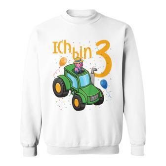 3. Geburtstag Trecker & Schwein Sweatshirt für Kinder, Drei Jahre - Seseable