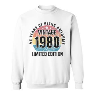43 Years Of Being Awesome Vintage 1980 Limited Edition Sweatshirt - Seseable