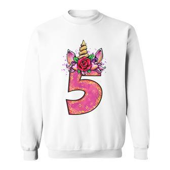 5Th Birthday Girl 5 Year Old Girl Birthday Gifts Sweatshirt | Mazezy