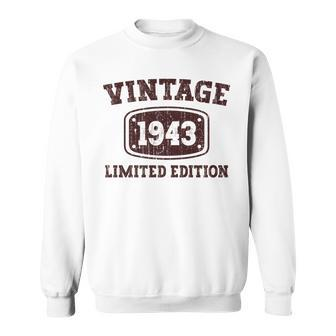 80 Year Old Vintage 1943 Happy 80Th Birthday Gifts Women Men Sweatshirt - Seseable