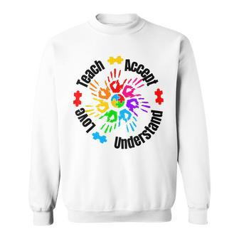Accept Understand Love Autism Awareness Month Autism Support V3 Sweatshirt - Seseable