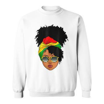 Afro Woman Headscarf Nubian Melanin Popping Black History Sweatshirt - Seseable