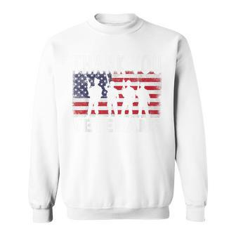 American Flag Thank You Veterans Proud Veteran Usa Day Sweatshirt - Seseable