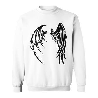 Angel Devil Wings Mythology Faith Men Women Sweatshirt Graphic Print Unisex - Seseable