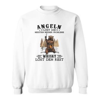 Angler Sweatshirt Angeln & Whisky lösen Probleme, Lustiges Fischer Tee - Seseable