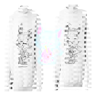Anime Cat Strawberry Milk For Women Girls Kawaii Neko Men Women Sweatshirt Graphic Print Unisex - Thegiftio