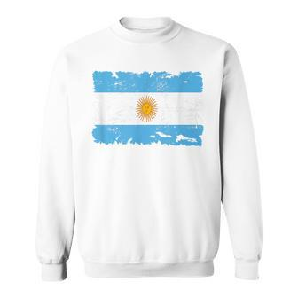 Argentina Grunge Style Flag Map And Flag Souvenir Sun Of May V2 Men Women Sweatshirt Graphic Print Unisex - Thegiftio UK