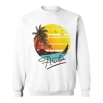 Aruba Retro Summer Tropical Beach Retro Vintage Vacation Sweatshirt | Mazezy