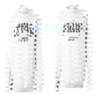 Atchison Kansas Ks Vintage Varsity Sports Navy Design Men Women Sweatshirt Graphic Print Unisex - Seseable