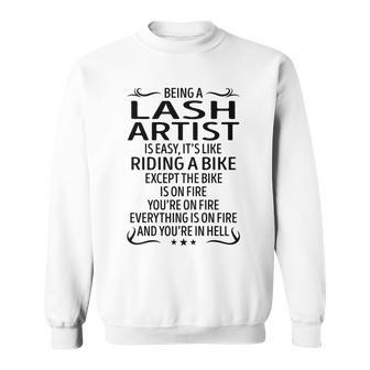 Being A Lash Artist Like Riding A Bike Sweatshirt - Seseable