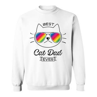 Best Cat Dad Ever Cat Daddy Sunglasses Sweatshirt | Mazezy
