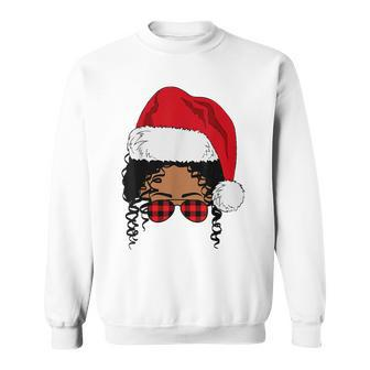 Black African American Santa Afro Christmas Melanin Buffalo V2 Men Women Sweatshirt Graphic Print Unisex - Thegiftio UK