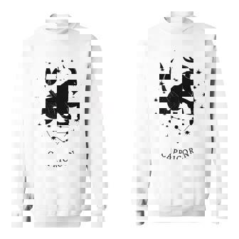 Black Capricorn Zodiac Sign Sweatshirt | Mazezy