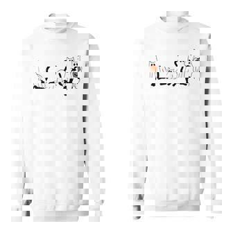 Black Cats And Pumpkin Halloween Cat Lovers Costume Ghost Men Women Sweatshirt Graphic Print Unisex - Thegiftio