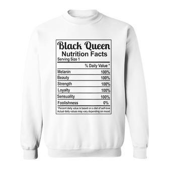 Black Queen Nutrition Facts Black History Month Pride V2 Sweatshirt - Seseable