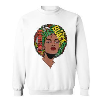 Black Woman Junenth 1865 Freedom Afro African American Sweatshirt | Mazezy