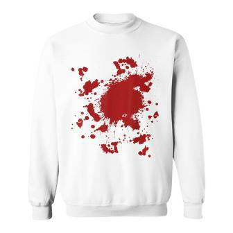 Blood Splatter Costume Gag Fancy Dress Scary Halloween Men Women Sweatshirt Graphic Print Unisex - Thegiftio UK