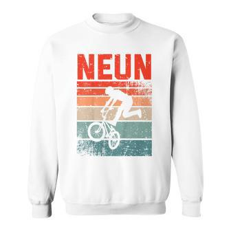 BMX Fahrer Fan Sweatshirt für Kinder, Vintage 9. Geburtstag Junge - Seseable