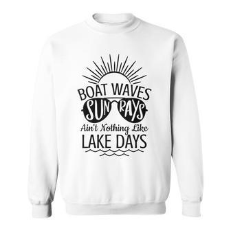Boats Waves Sun Rays Lake Days Vintage Sweatshirt - Seseable