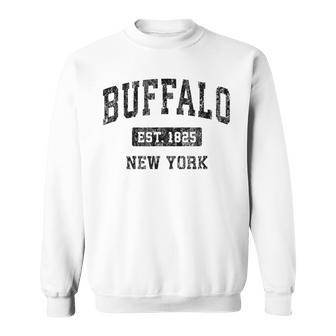 Buffalo New York Ny Vintage Sports Design Black Design Men Women Sweatshirt Graphic Print Unisex - Seseable