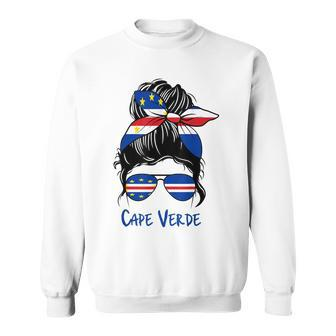 Cape Verde Girl Cape Verdean Girl Cabo Verde Woman Flag Sweatshirt | Mazezy
