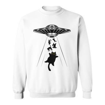 Cat Ufo Funny Alien Sweatshirt | Mazezy