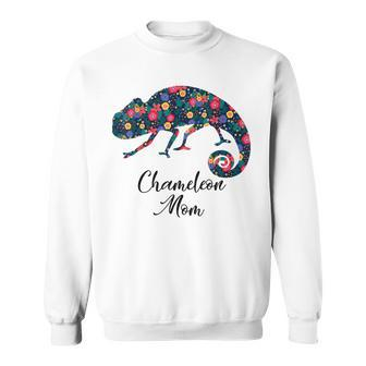 Chameleon Mom Pet Floral Reptile Lover Lizard Mother’S Day Men Women Sweatshirt Graphic Print Unisex - Seseable