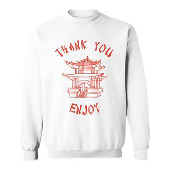 Chinese Take Out Container Thank You Restaurant To Go Men Women Sweatshirt Graphic Print Unisex - Seseable