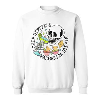 Chippin Dippin Margarita Sippin Skull Sweatshirt | Mazezy