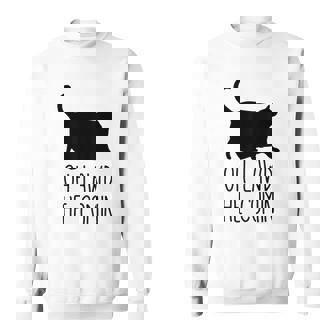 Chonk Cat Oh Lawd He Comin Men Women Sweatshirt Graphic Print Unisex - Thegiftio