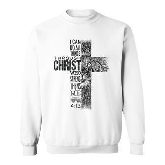 Christian Jesus Lion Of Tribe Judah Cross Lion Of Judah  V3 Sweatshirt