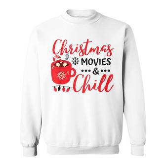 Christmas Movie And Chill Christmas Holiday Stay At Home Men Women Sweatshirt Graphic Print Unisex - Thegiftio UK