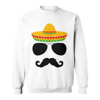 Cinco De Mayo Party Funny Cinco De Mayo Mustache Face Sweatshirt | Mazezy