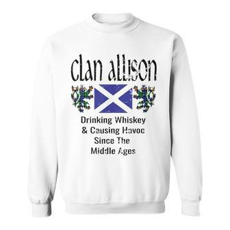Clan Allison Tartan Scottish Family Name Scotland Pride Men Women Sweatshirt Graphic Print Unisex - Seseable