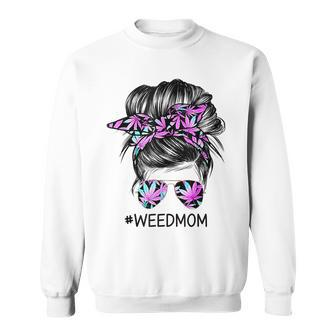 Classy Mom Life With Leopard Mom Marijuana Weed Lover Sweatshirt | Mazezy