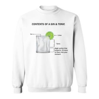 Contents Of A Gin & Tonic Drink Gin Lovers T Men Women Sweatshirt Graphic Print Unisex - Seseable