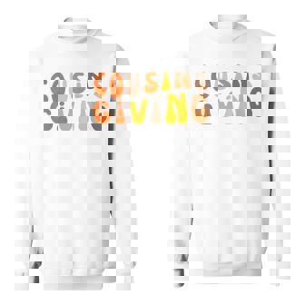 Cousins Giving Cousin Crew Groovy Thanksgiving Family V2 Men Women Sweatshirt Graphic Print Unisex - Thegiftio