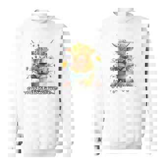 Cute Baby Highland Cow Calf Highland Love Spring Pastel Sweatshirt | Mazezy
